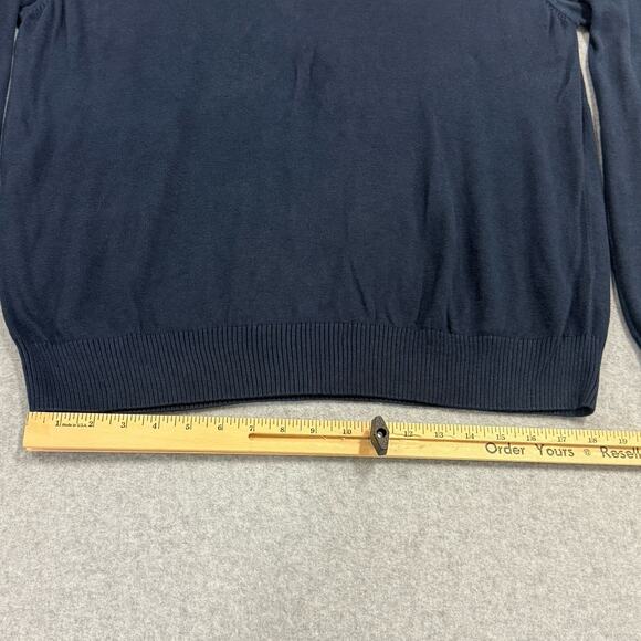 Psycho Bunny Pima Cotton 1/4 Quarter Zip Sweater XL Navy Coastal Dad Nautical - Picture 7 of 11